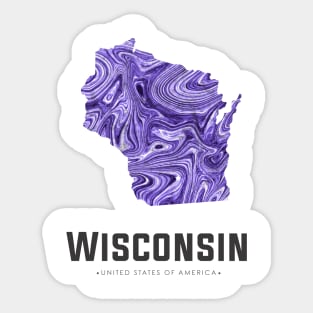 Wisconsin state map abstract voilet Sticker